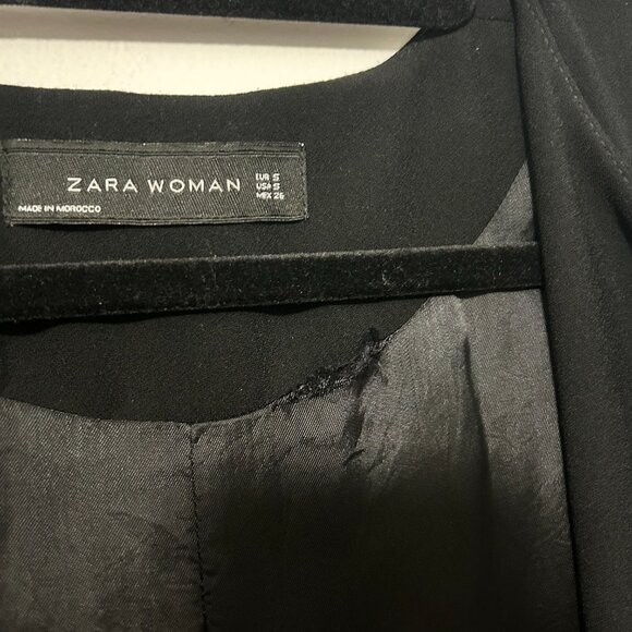 Black Zara Long Vest with Side Slits, Size S - Picture 6 of 8